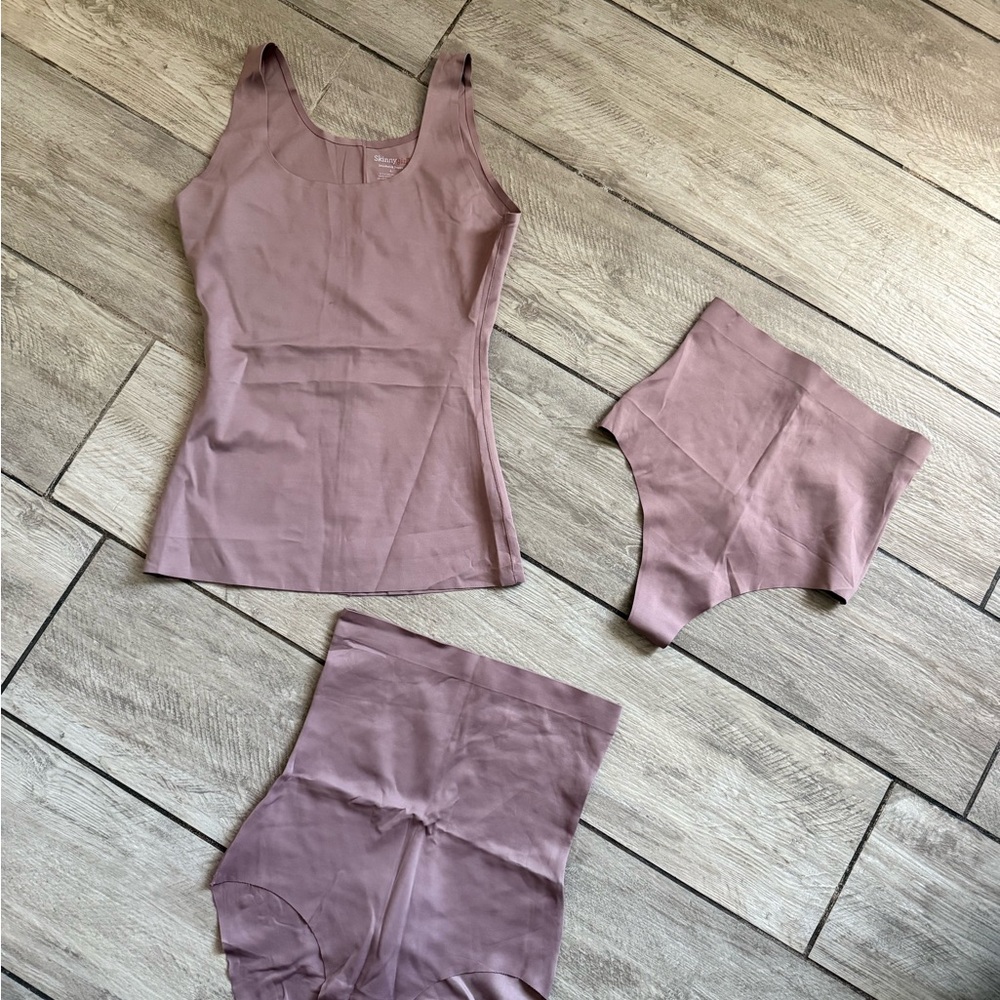 Seamless Scoop Tank & High-Waist Briefs Set - Dusty Mauve